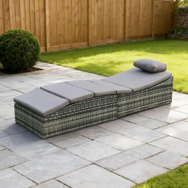 Linea Modern Rattan Weather Resistant Outdoor Sun Lounger - image 1