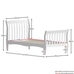 Lassic Junior Vida Orion Single Sleigh Bed - thumbnail 2