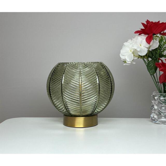 K Living Leaves Green Glass Table Lamp - image 1