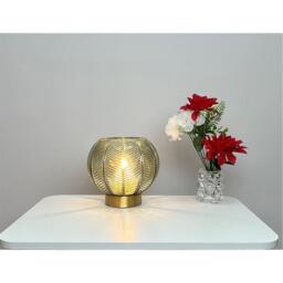 K Living Leaves Green Glass Table Lamp - thumbnail 3