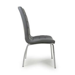 Shankar Set of 2 Jenner Leather Effect Grey Dining Chairs - thumbnail 3