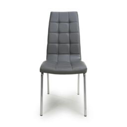 Shankar Set of 2 Jenner Leather Effect Grey Dining Chairs - thumbnail 4