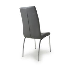 Shankar Set of 2 Jenner Leather Effect Grey Dining Chairs - thumbnail 2