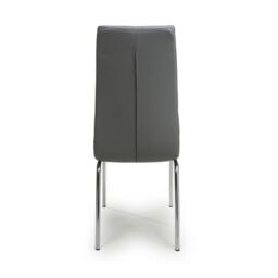 Shankar Set of 2 Jenner Leather Effect Grey Dining Chairs - thumbnail 5