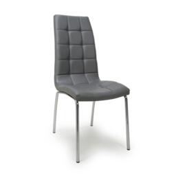 Shankar Set of 2 Jenner Leather Effect Grey Dining Chairs - thumbnail 7