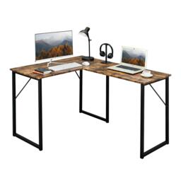 FurnitureR L-Shaped Corner Desk 129 cm Home Office Computer Table with Metal Frame - thumbnail 5