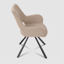 Urban Meuble Set of 2 Dining Chair Beige Fabric Modern Design - thumbnail 4