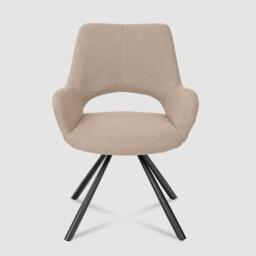 Urban Meuble Set of 2 Dining Chair Beige Fabric Modern Design - thumbnail 3
