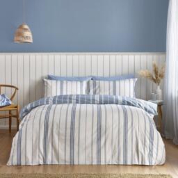 Catherine Lansfield Harbour Stripe Reversible Duvet Cover Set - thumbnail 1
