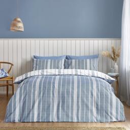 Catherine Lansfield Harbour Stripe Reversible Duvet Cover Set - thumbnail 2