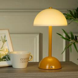 Lighting Collection Rechargeable Glass Shade Table Lamp - thumbnail 1