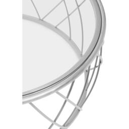 Interiors by Premier Ackley Silver Round Coffee Table with Clear Glass - thumbnail 5