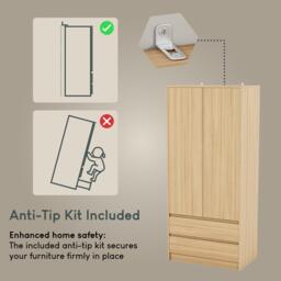 Lassic Vida Designs Denver 2 Door Wardrobe With Drawers - thumbnail 8