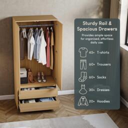 Lassic Vida Designs Denver 2 Door Wardrobe With Drawers - thumbnail 6