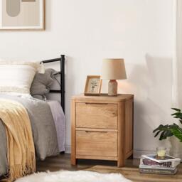 Comfy Living Oak Effect Bedroom Furniture 2 Door Wardrobe - thumbnail 2