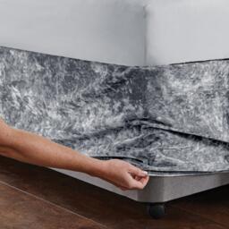 Catherine Lansfield Crushed Velvet Elasticated Divan Base Wrap - thumbnail 4