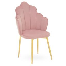 Interiors by Premier Tian Pink Velvet Dining Chair with Gold Metal Legs