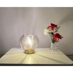 K Living Leaves Smokey Glass Table Lamp - thumbnail 3