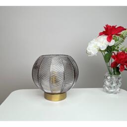 K Living Leaves Smokey Glass Table Lamp - thumbnail 4