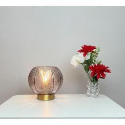 K Living Leaves Smokey Glass Table Lamp - thumbnail 2