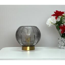 K Living Leaves Smokey Glass Table Lamp - thumbnail 1