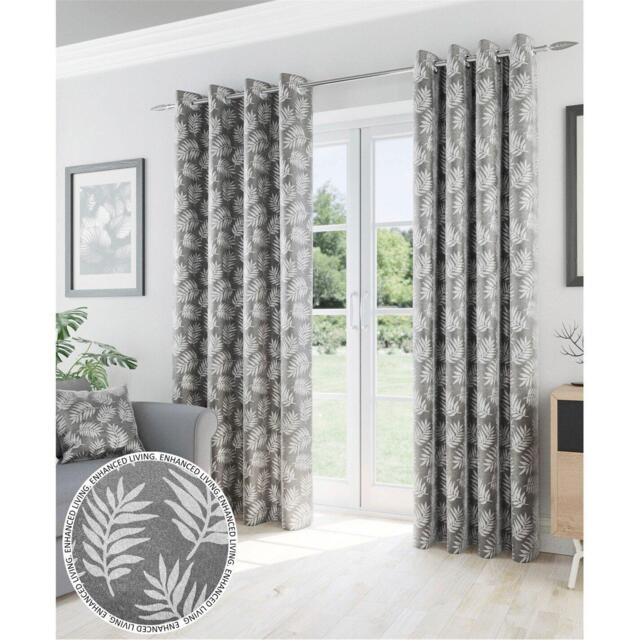 Enhanced Living Oakland Grey Leaf Pattern Thermal Room Darkening - image 1