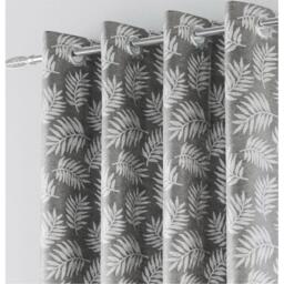 Enhanced Living Oakland Grey Leaf Pattern Thermal Room Darkening - thumbnail 2