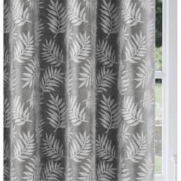 Enhanced Living Oakland Grey Leaf Pattern Thermal Room Darkening - thumbnail 3