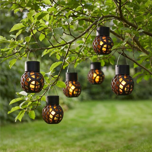 Streetwize Set of 6 Solar Hanging Dancing Flame Lantern Light - image 1