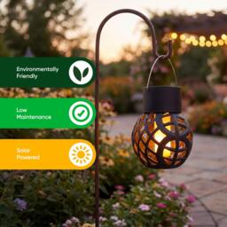 Streetwize Set of 6 Solar Hanging Dancing Flame Lantern Light - thumbnail 4