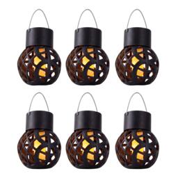 Streetwize Set of 6 Solar Hanging Dancing Flame Lantern Light - thumbnail 2