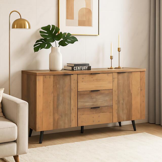 Urban Meuble Rustic Wood Sideboard Brown Durable Use - image 1