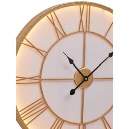 Interiors by Premier Genova 60cm Dia Small Gold and White LED Wall Cloc - thumbnail 2