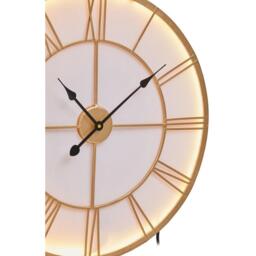 Interiors by Premier Genova 60cm Dia Small Gold and White LED Wall Cloc - thumbnail 3