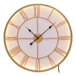Interiors by Premier Genova 60cm Dia Small Gold and White LED Wall Cloc