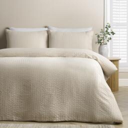 Catherine Lansfield Stripe Seersucker Duvet Cover Set
