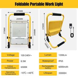 Breeins Portable Rechargeable LED Floodlight Work Light - thumbnail 2