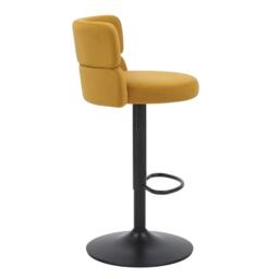 Shankar Set of 2 Mason Brushed Velvet Black Base Bar Stool - thumbnail 2