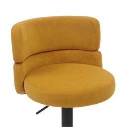 Shankar Set of 2 Mason Brushed Velvet Black Base Bar Stool - thumbnail 4