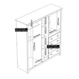 Jack Wills Lancaster 4 Drawer Wardrobe Combi Unit - thumbnail 7
