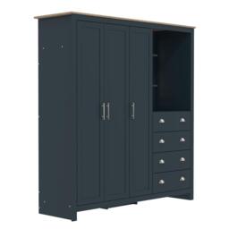 Jack Wills Lancaster 4 Drawer Wardrobe Combi Unit - thumbnail 3