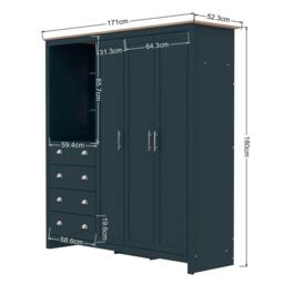 Jack Wills Lancaster 4 Drawer Wardrobe Combi Unit - thumbnail 8