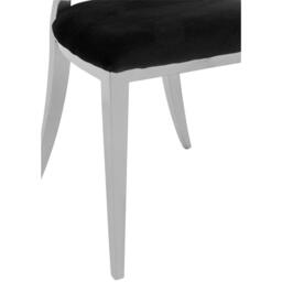 Interiors by Premier Yasmin Oval Back Black Velvet Dining Chair - thumbnail 4