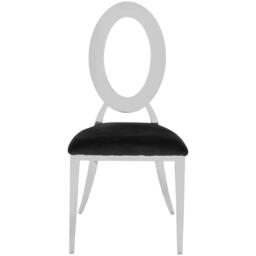 Interiors by Premier Yasmin Oval Back Black Velvet Dining Chair