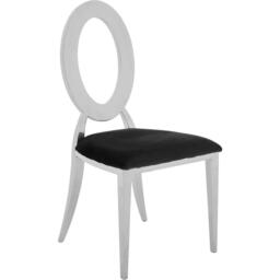 Interiors by Premier Yasmin Oval Back Black Velvet Dining Chair - thumbnail 2