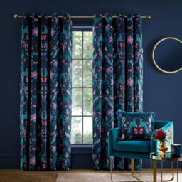 Catherine Lansfield Mya Tropical Birds Eyelet Curtains Two Panels - thumbnail 2