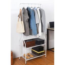 House of Home Clothes Rail With Two Shelves in White Powder Coat - thumbnail 5