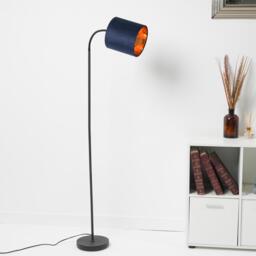 K Living Hove Floor Lamp with Navy Shade