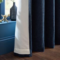 Catherine Lansfield Crinkle Chenille Lined Eyelet Curtains - thumbnail 4