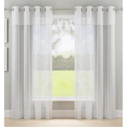 Enhanced Living Andorra Textured Eyelet Header Voile Panels - Pair